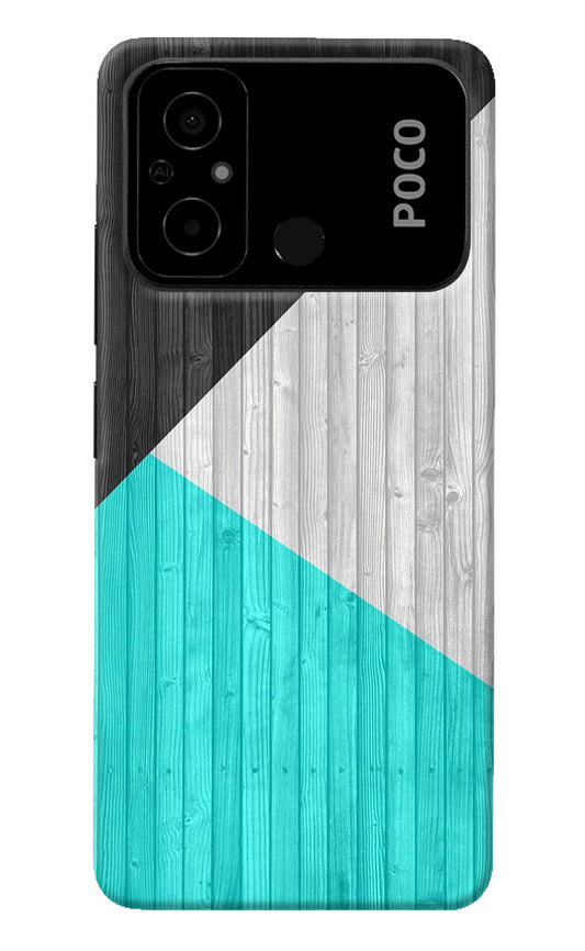 Wooden Abstract Poco C55 Back Cover