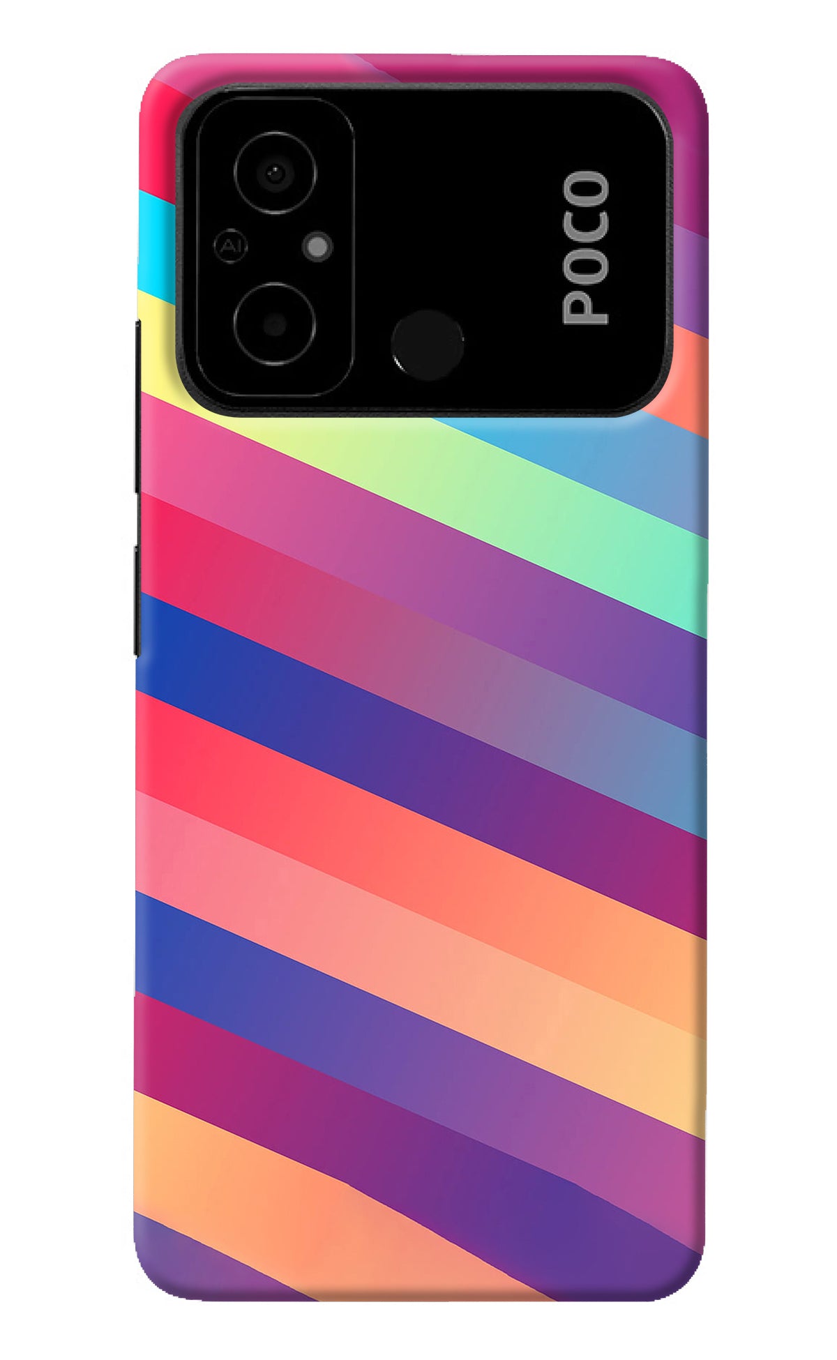 Stripes color Poco C55 Back Cover