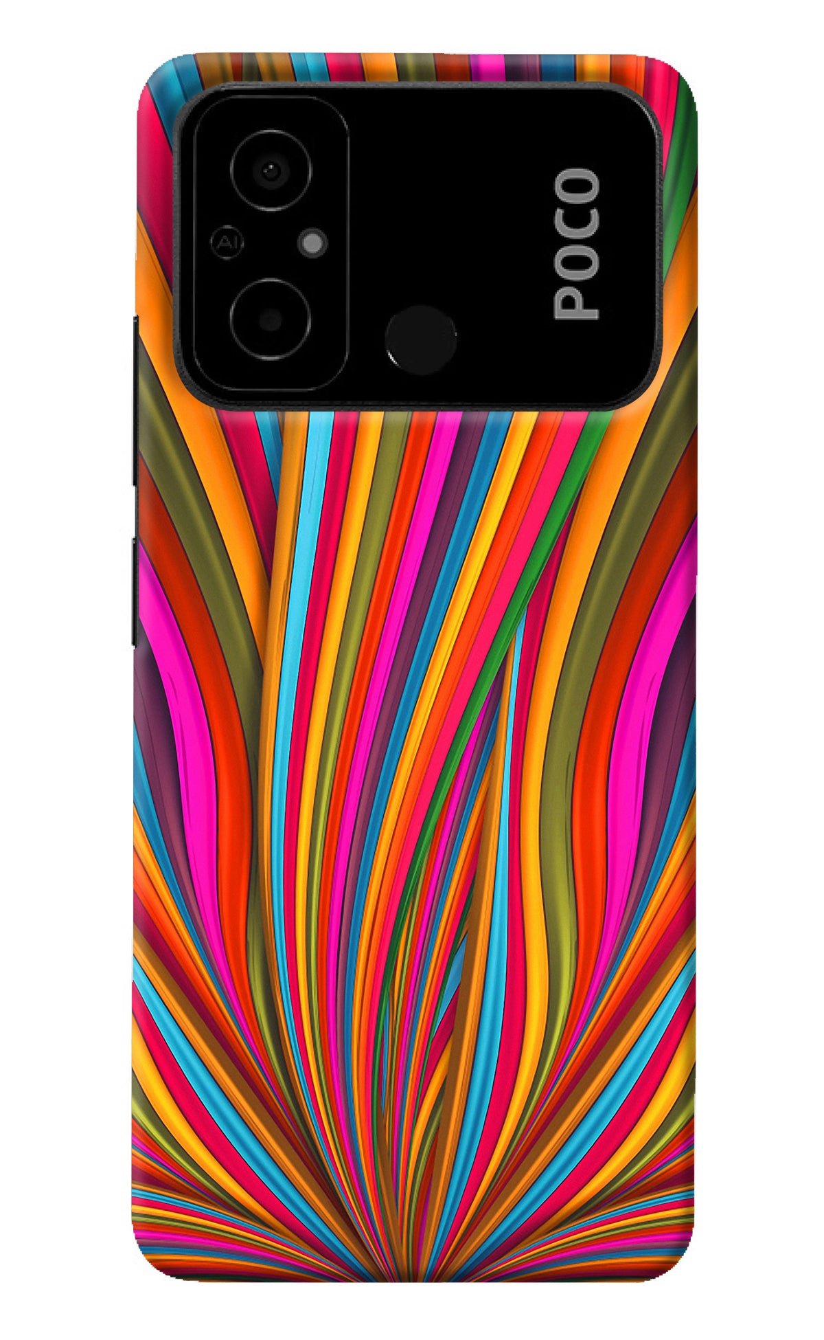 Trippy Wavy Poco C55 Back Cover