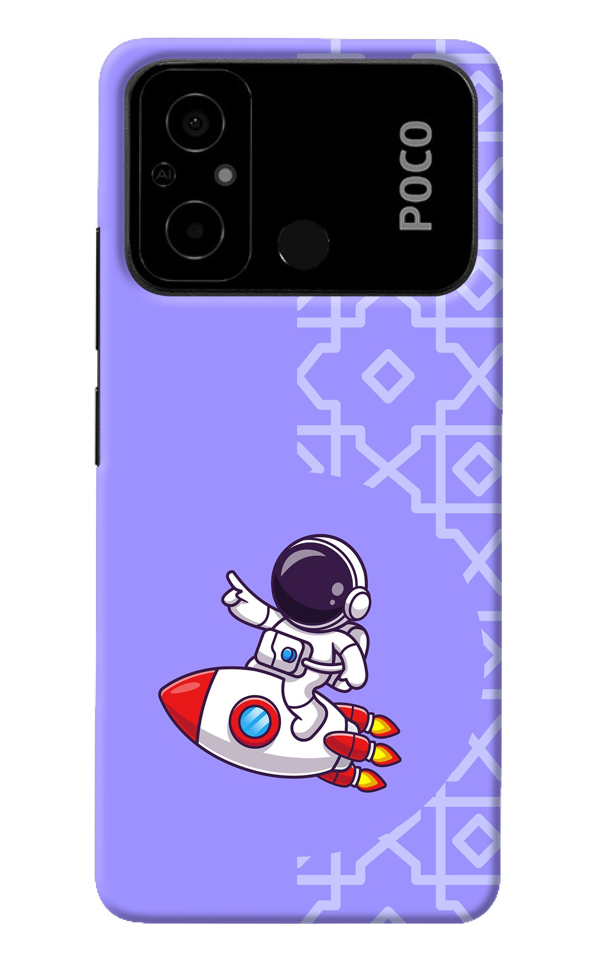 Cute Astronaut Poco C55 Back Cover