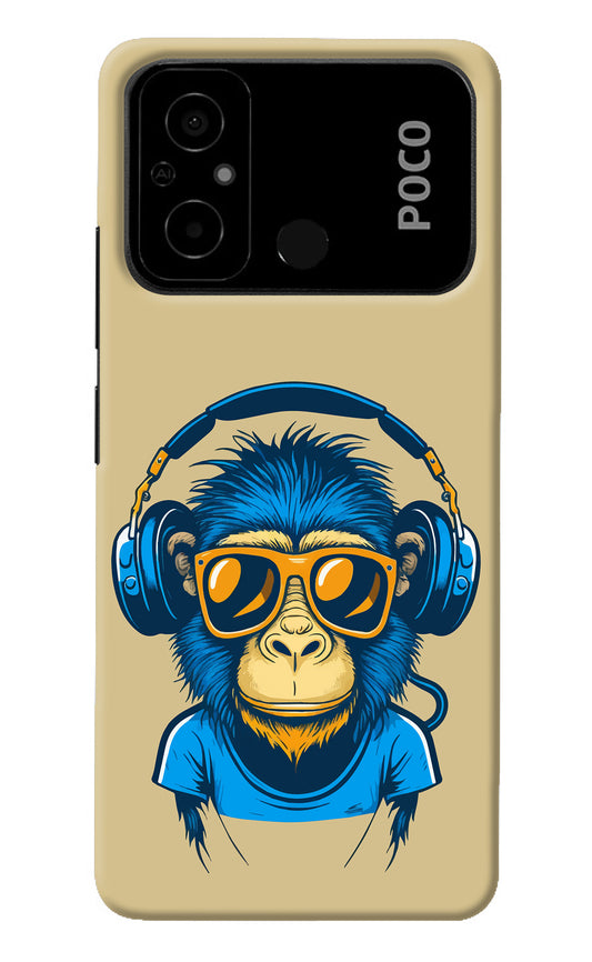 Monkey Headphone Poco C55 Back Cover