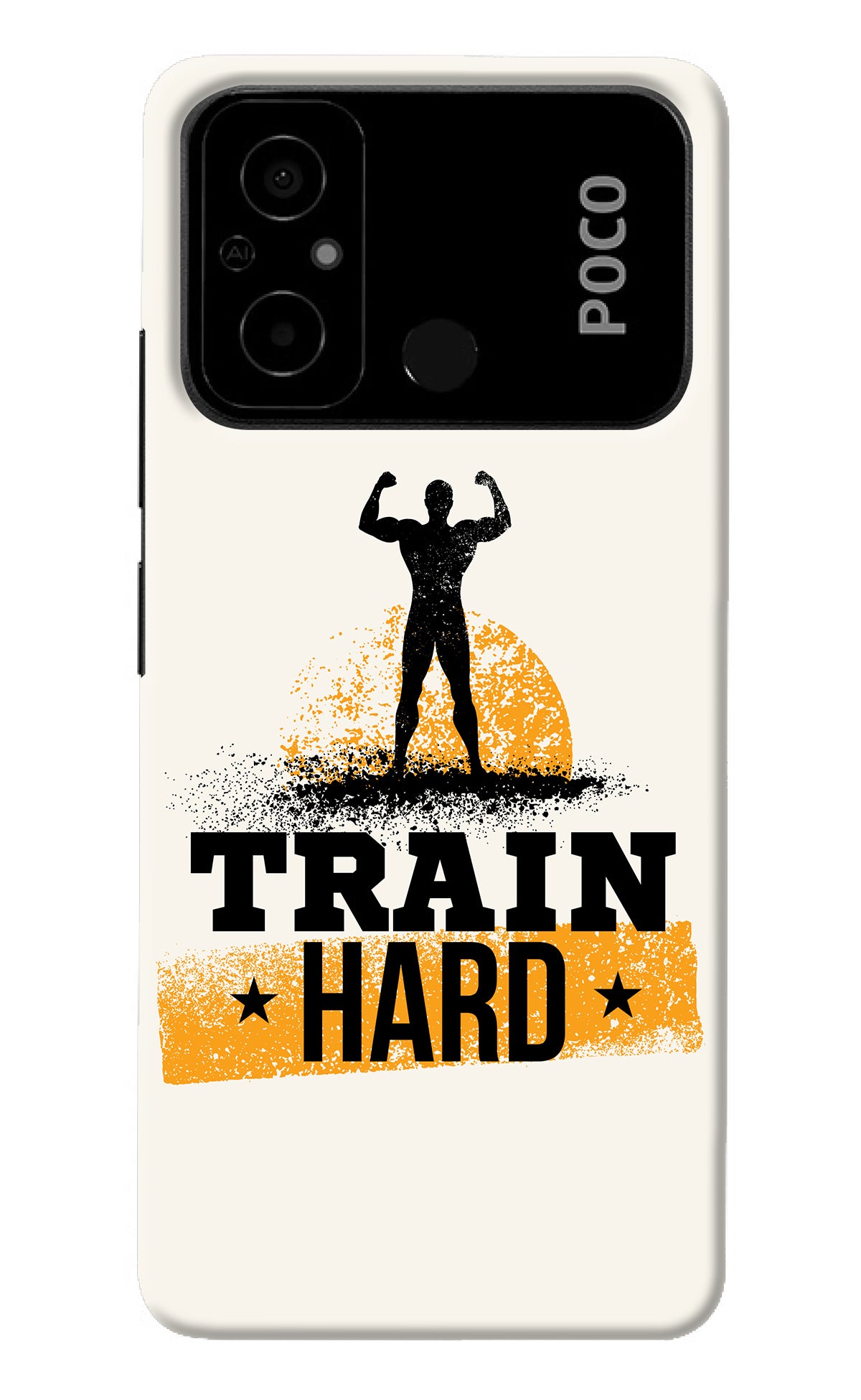 Train Hard Poco C55 Back Cover