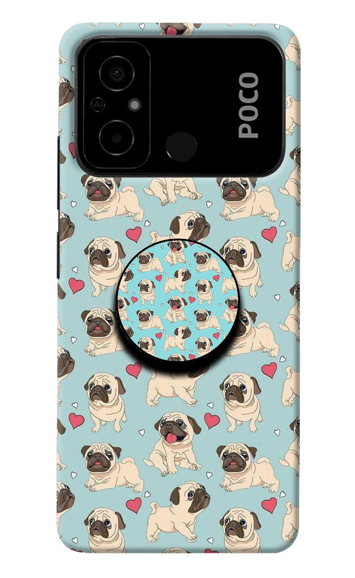 Pug Dog Poco C55 Pop Case