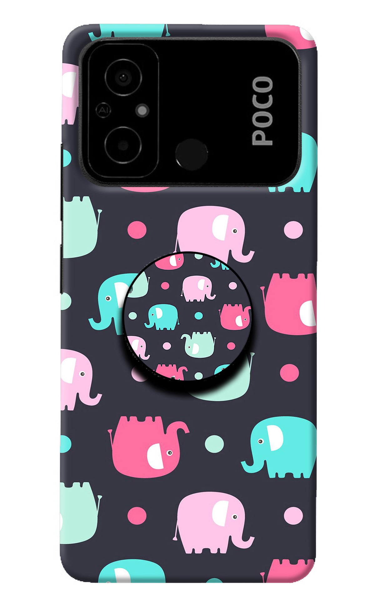 Baby Elephants Poco C55 Pop Case