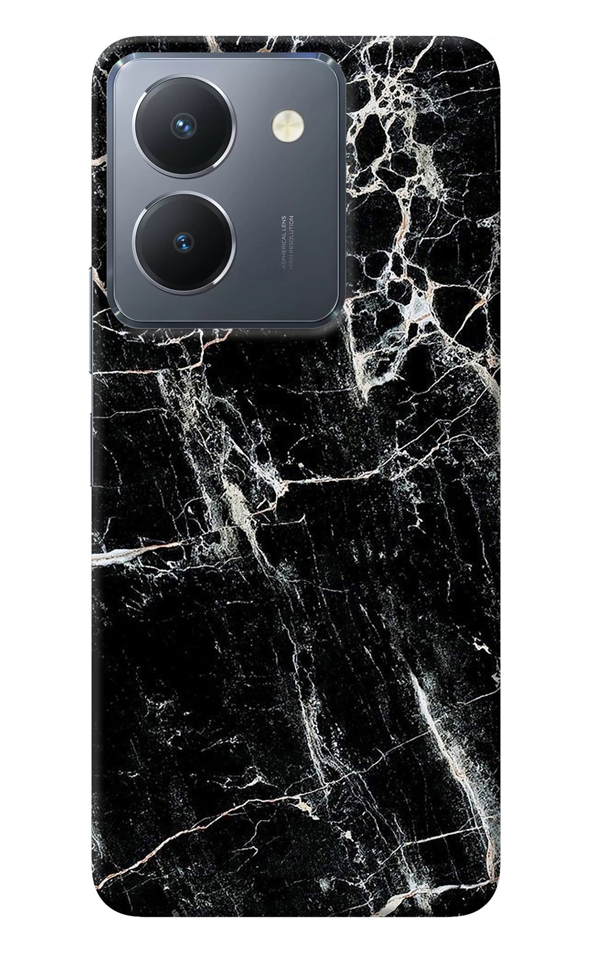 Black Marble Texture Vivo Y36 Back Cover