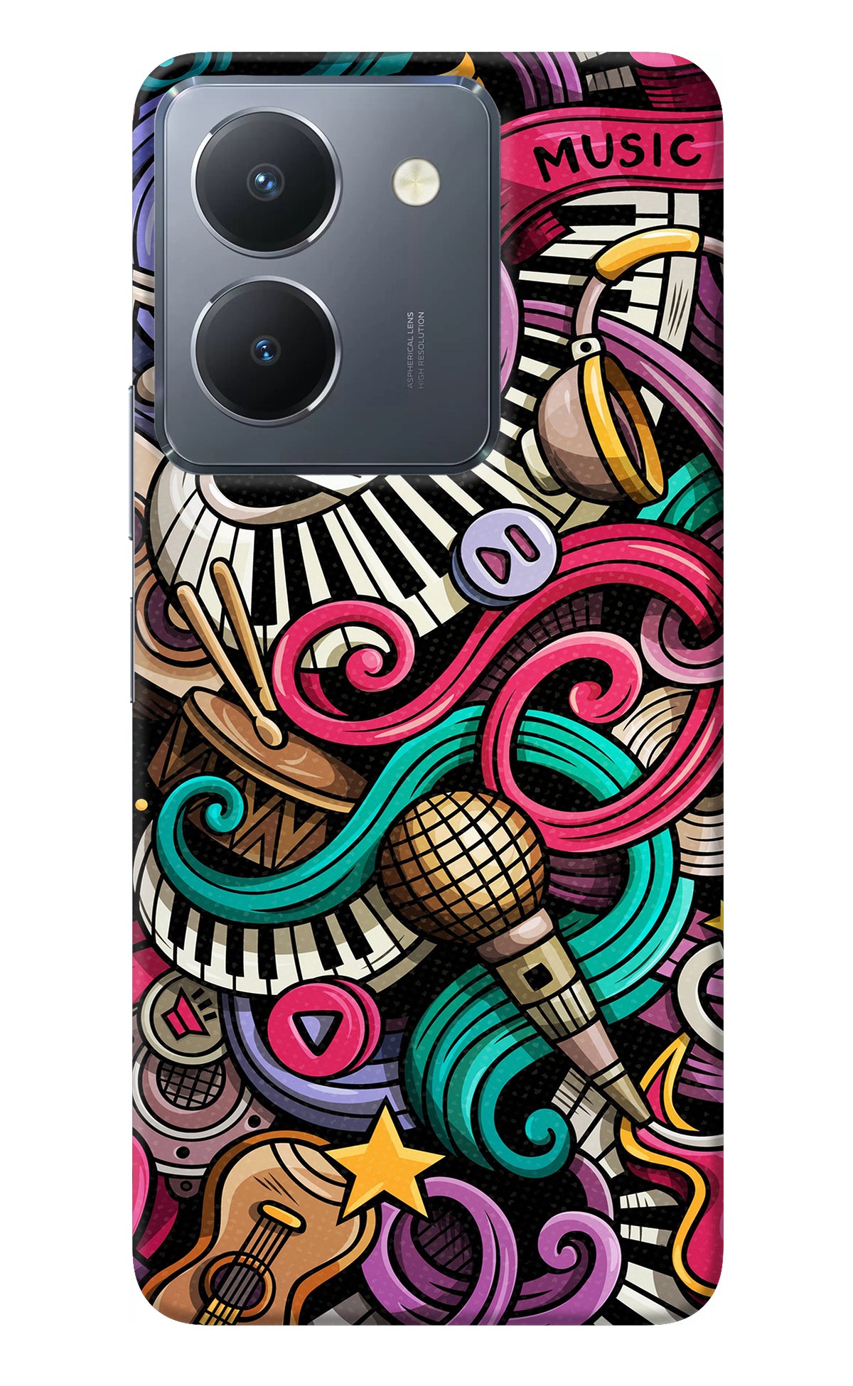 Music Abstract Vivo Y36 Back Cover