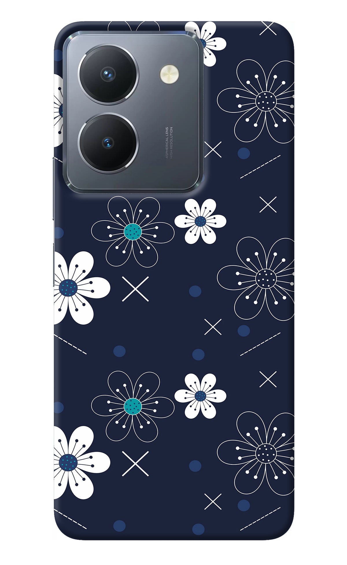 Flowers Vivo Y36 Back Cover