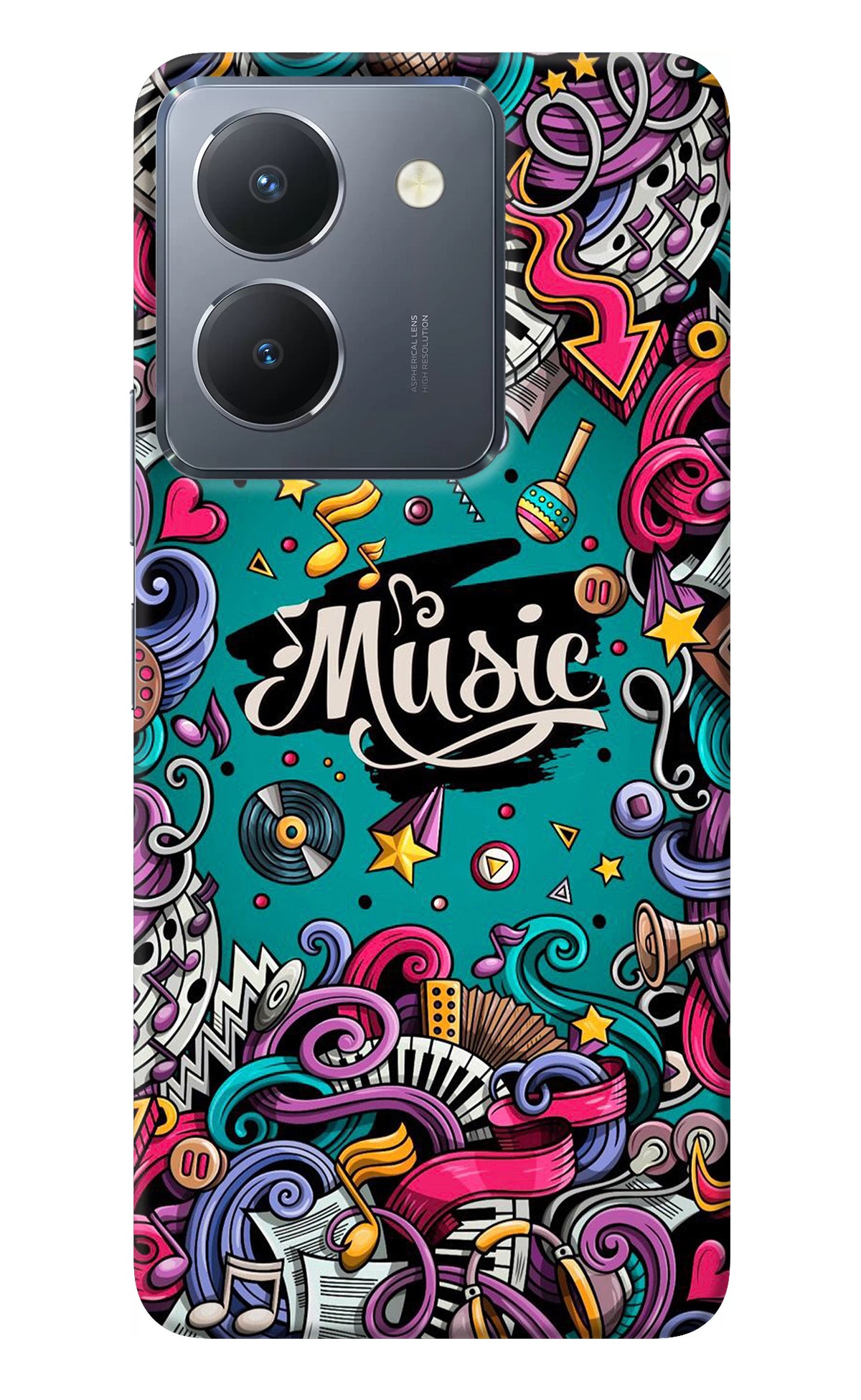 Music Graffiti Vivo Y36 Back Cover