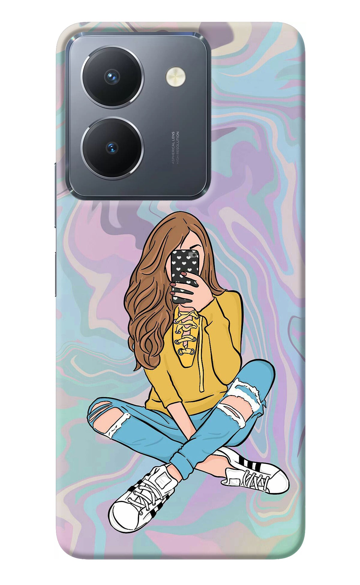 Selfie Girl Vivo Y36 Back Cover