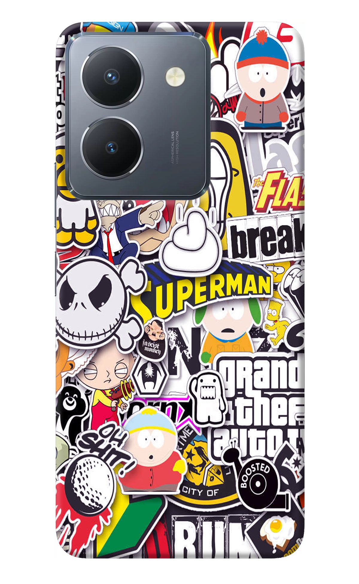 Sticker Bomb Vivo Y36 Back Cover