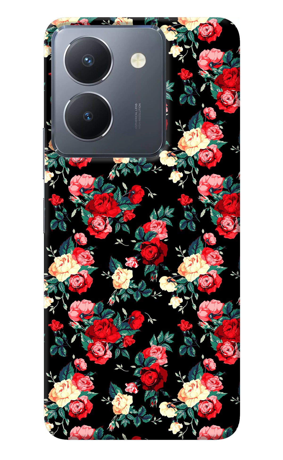 Rose Pattern Vivo Y36 Back Cover