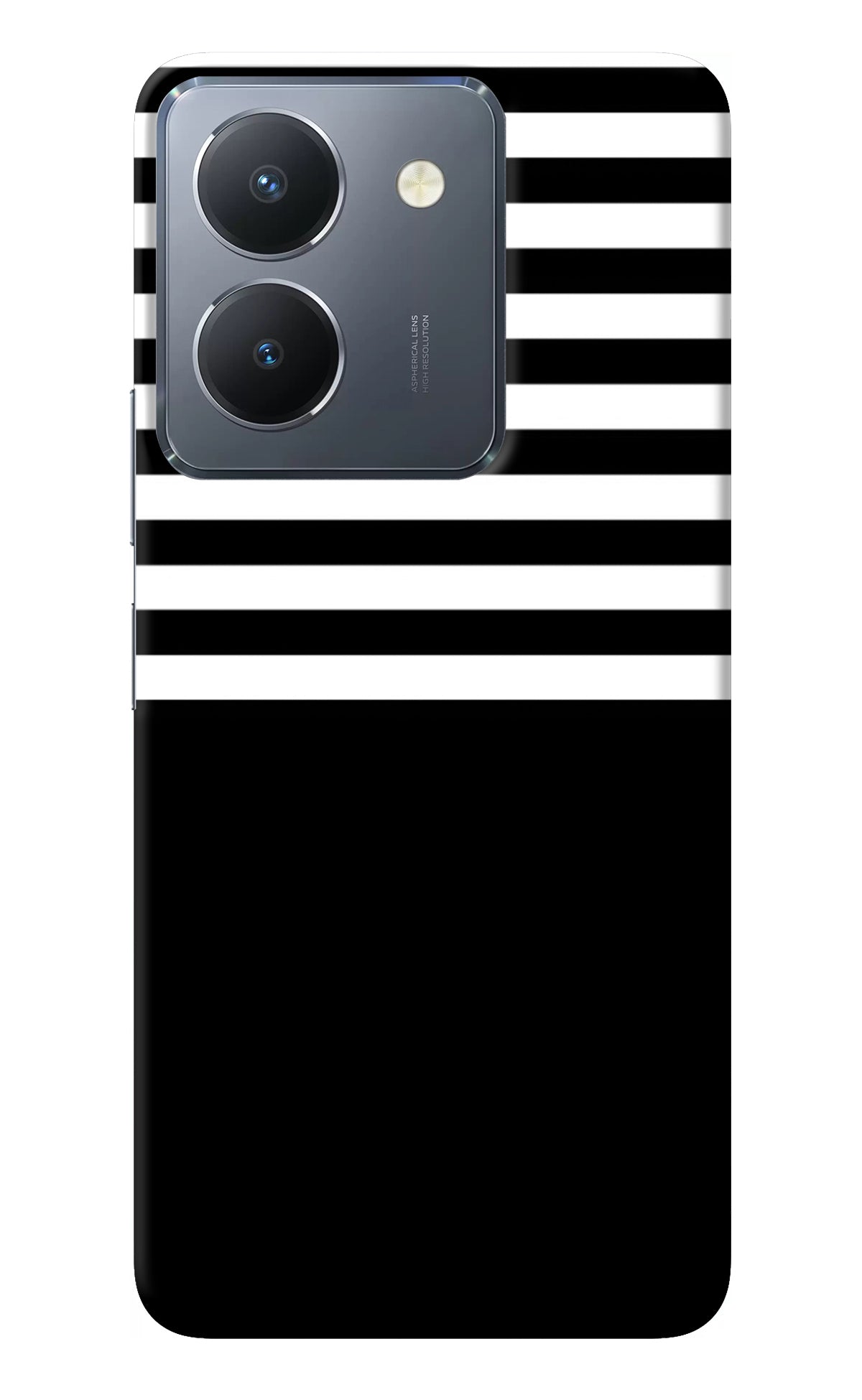 Black and White Print Vivo Y36 Back Cover