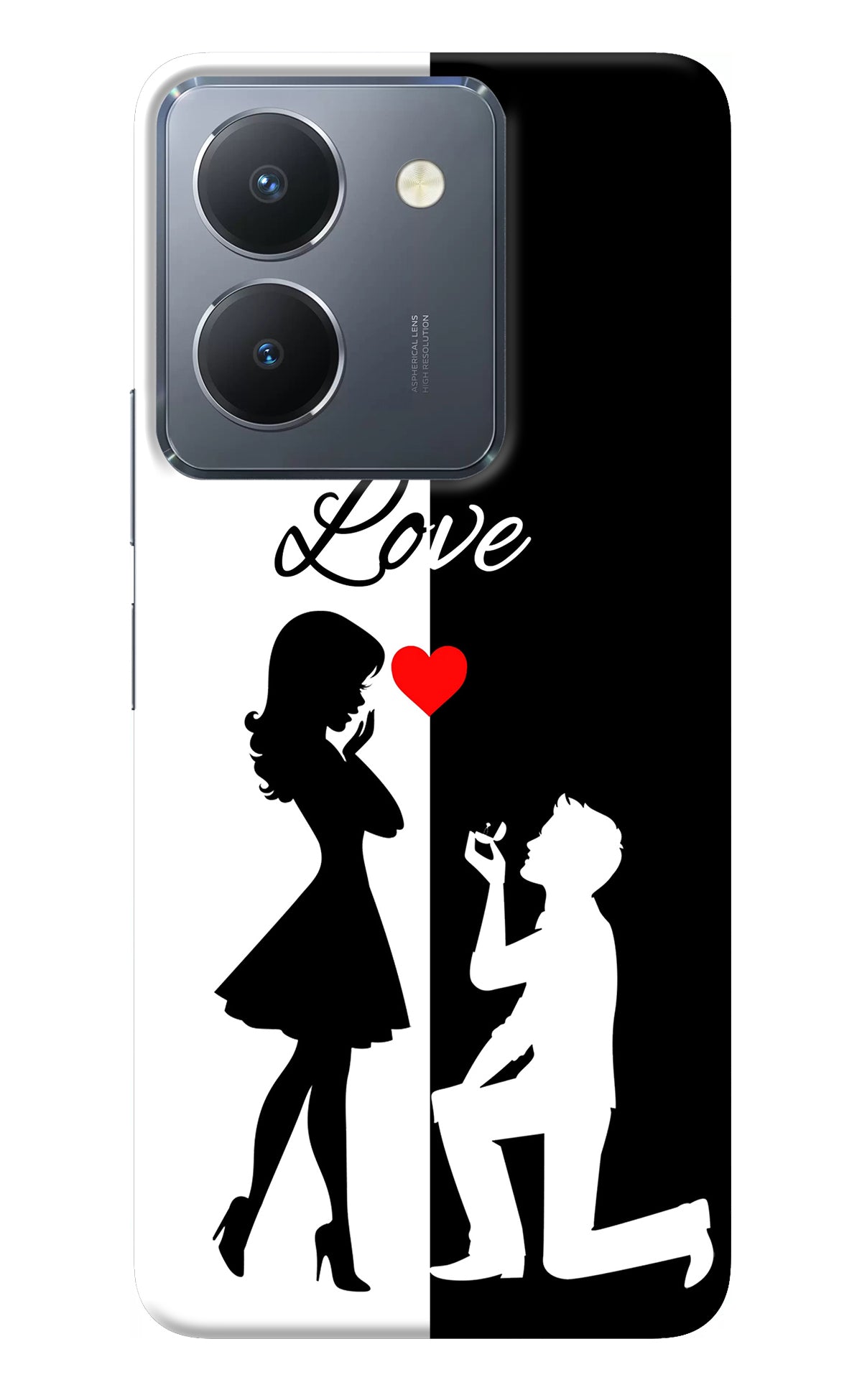 Love Propose Black And White Vivo Y36 Back Cover