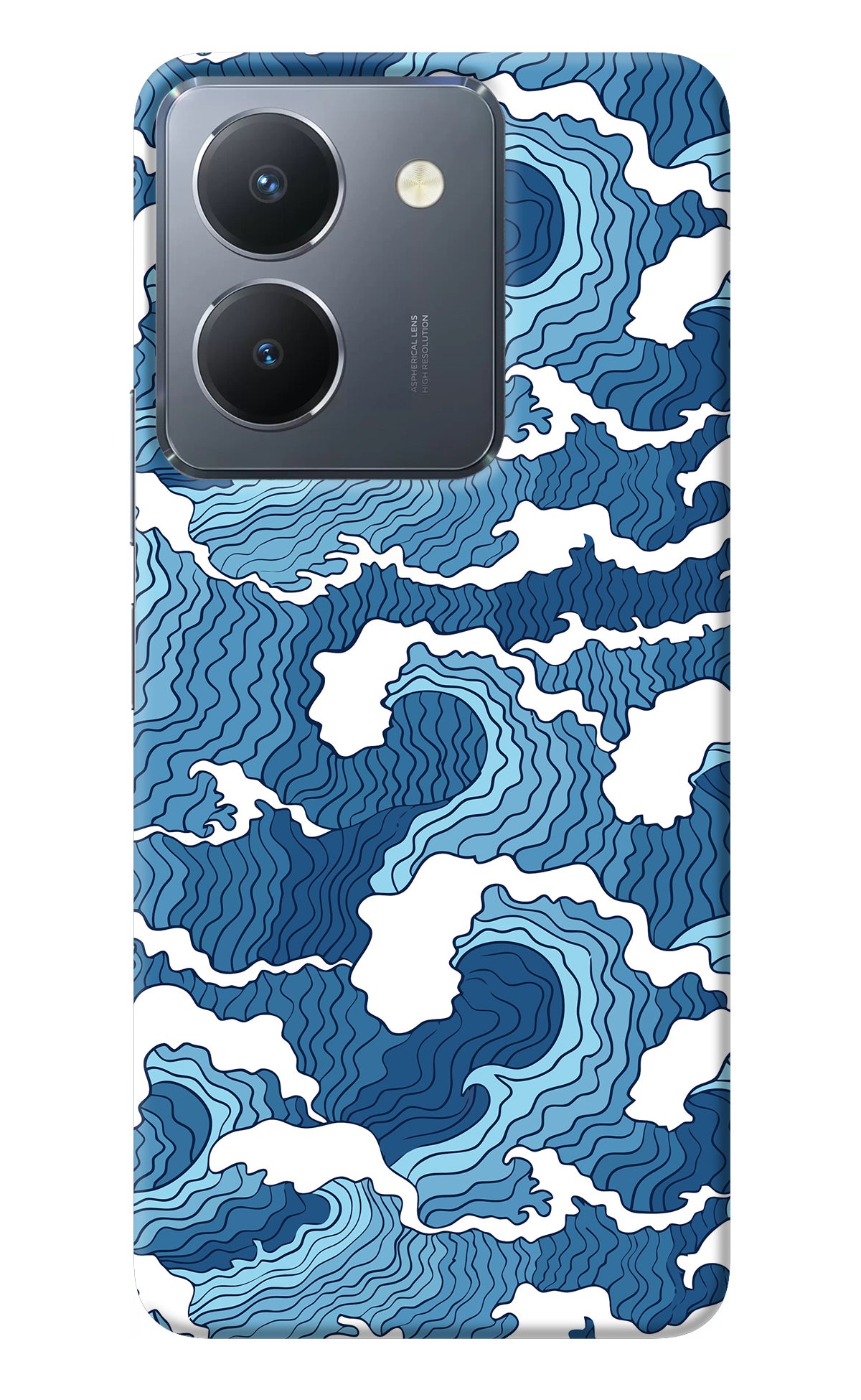 Blue Waves Vivo Y36 Back Cover