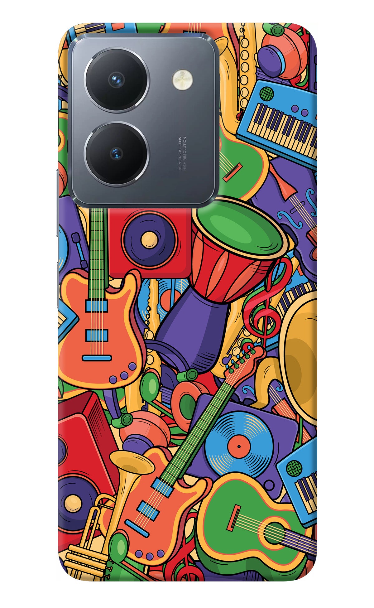 Music Instrument Doodle Vivo Y36 Back Cover