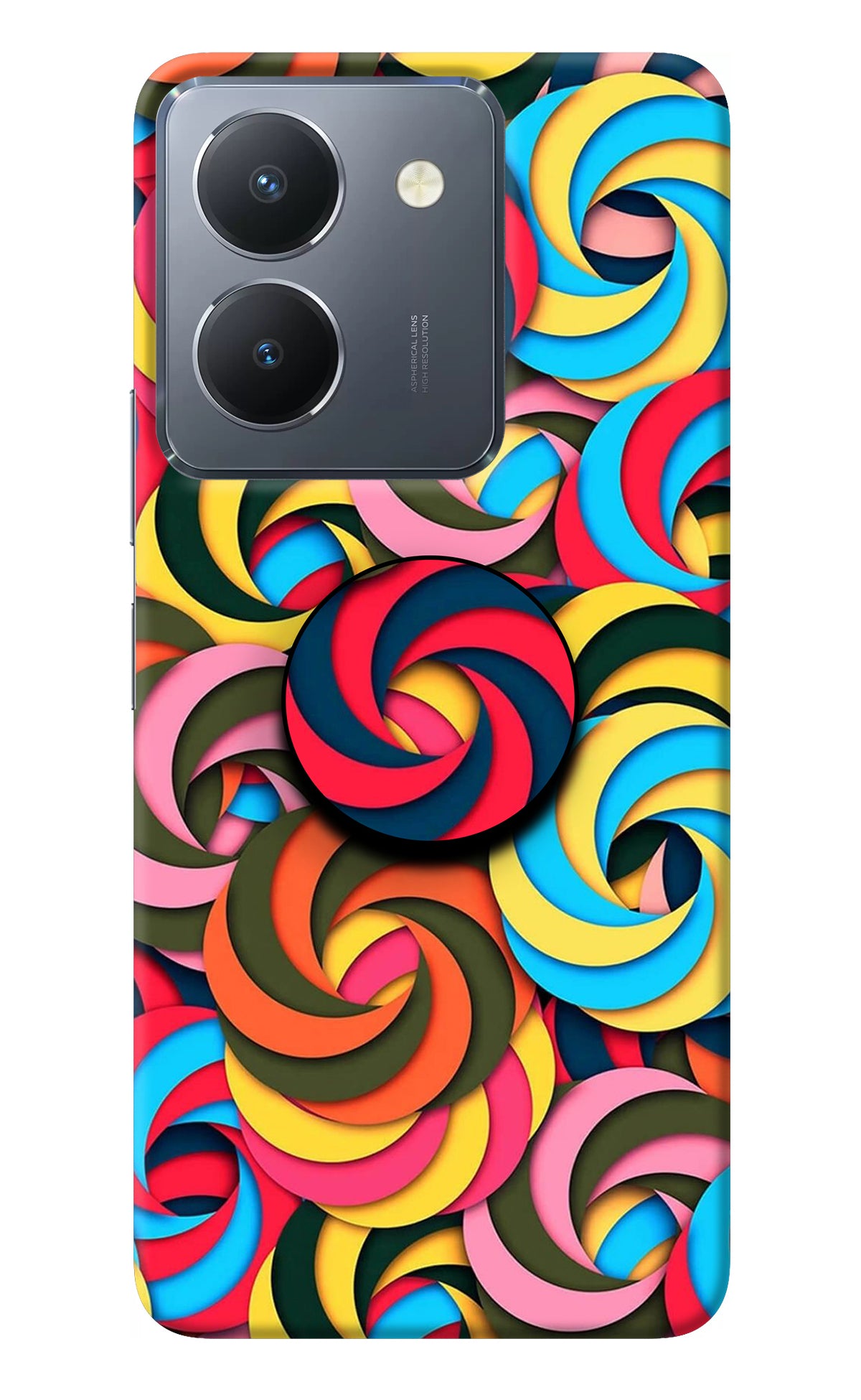 Spiral Pattern Vivo Y36 Pop Case