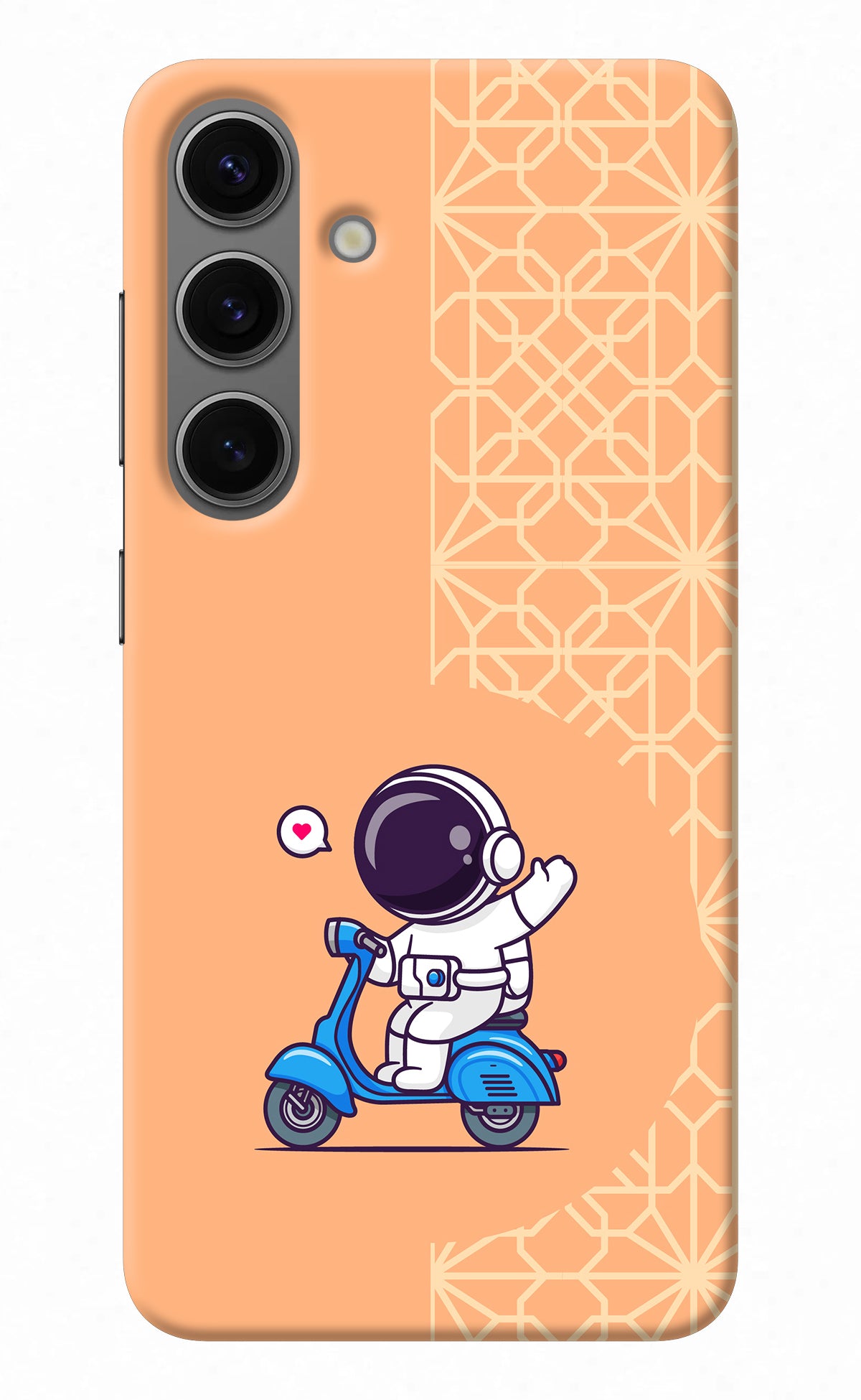 Cute Astronaut Riding Samsung S24 Back Cover