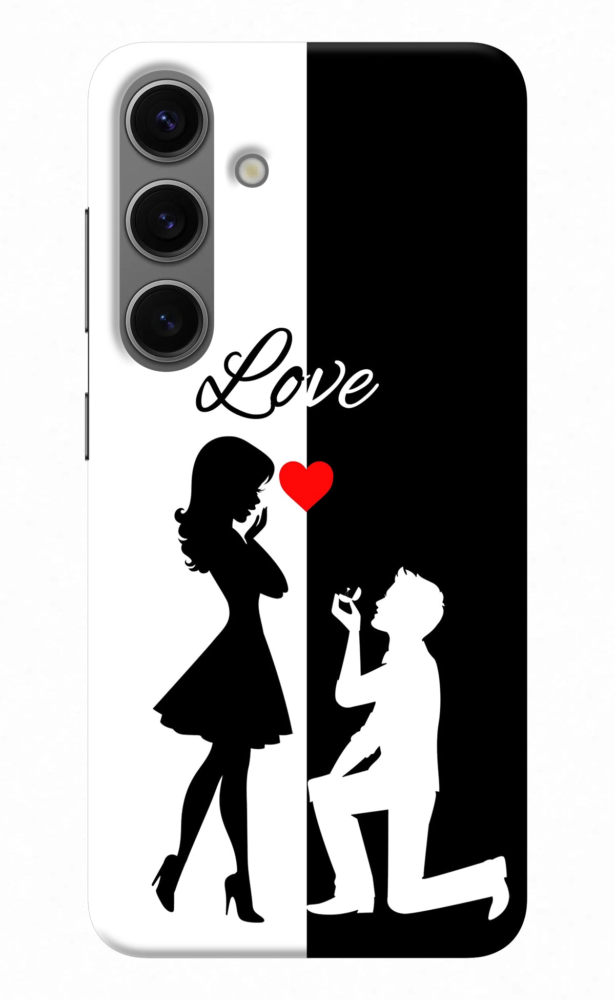 Love Propose Black And White Samsung S24 Plus Back Cover