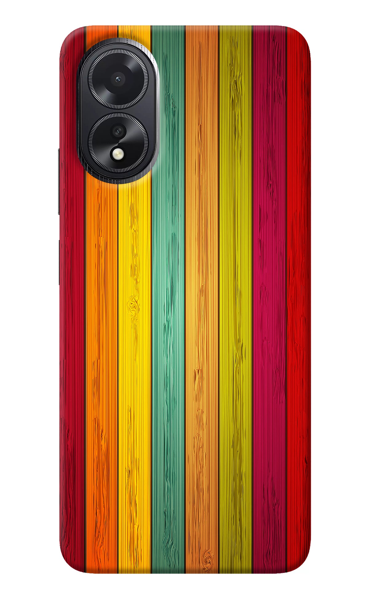 Multicolor Wooden Oppo A18/Oppo A38 Back Cover