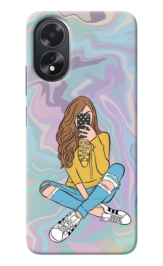 Selfie Girl Oppo A18/Oppo A38 Back Cover