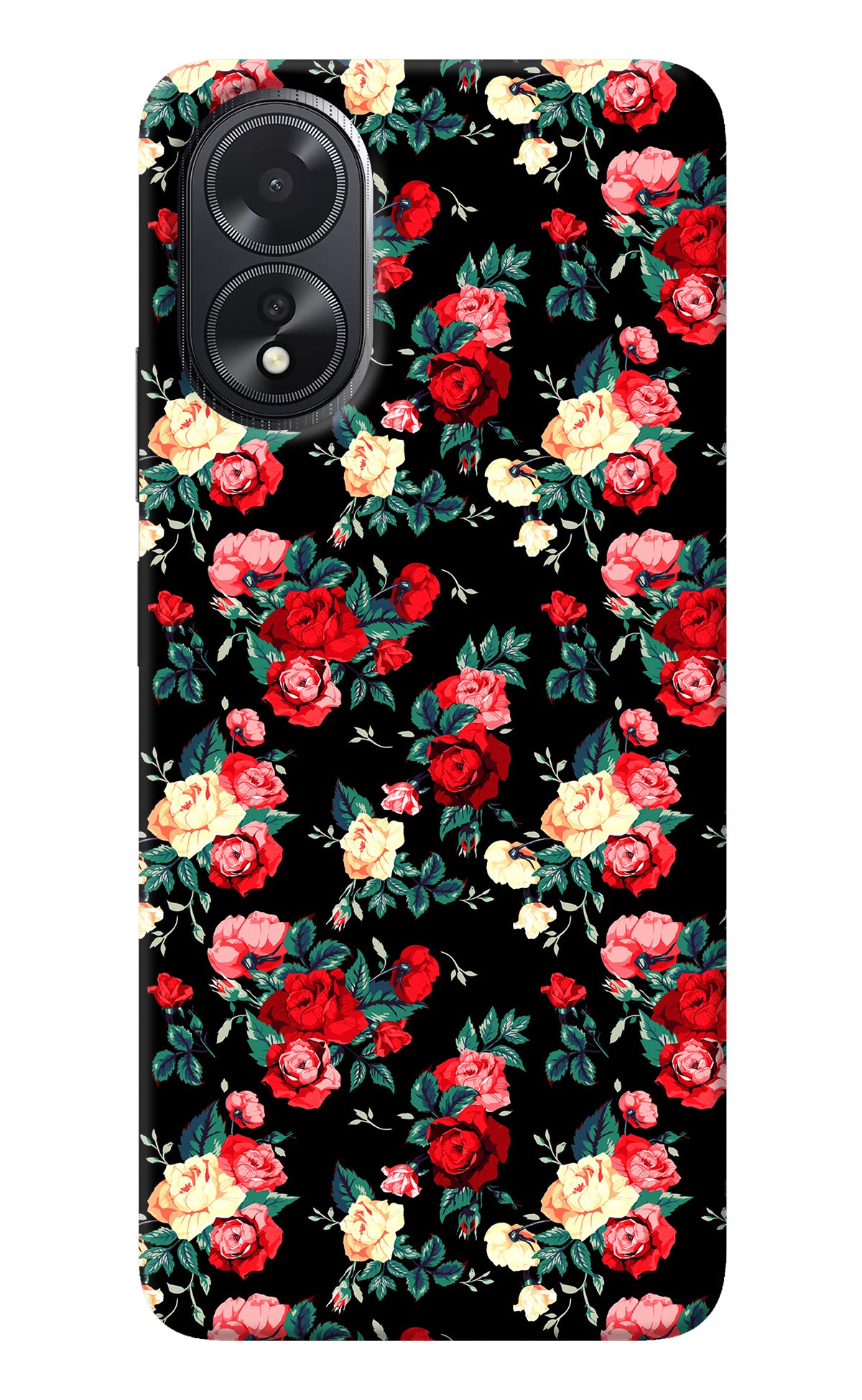 Rose Pattern Oppo A18/Oppo A38 Back Cover