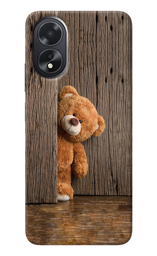 Teddy Wooden Oppo A18/Oppo A38 Back Cover