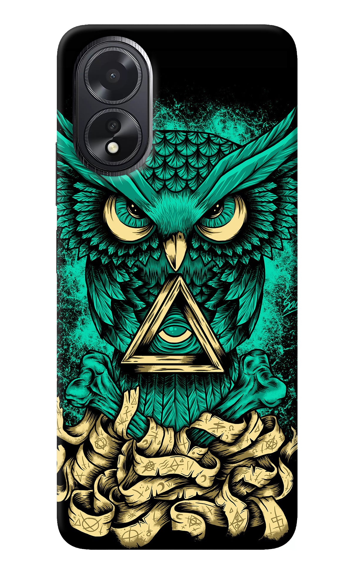 Green Owl Oppo A18/Oppo A38 Back Cover