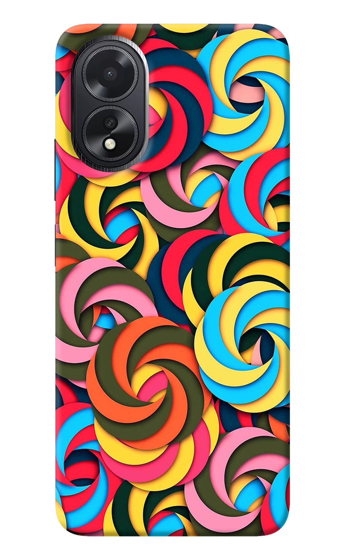 Spiral Pattern Oppo A18/Oppo A38 Back Cover