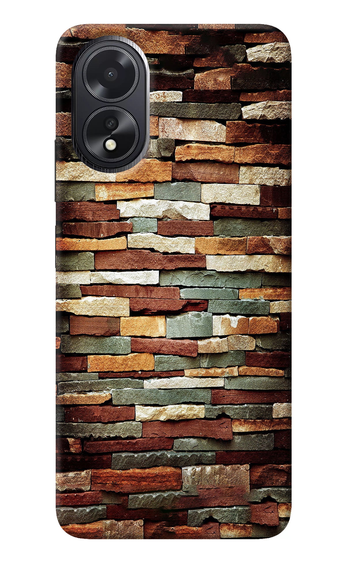 Bricks Pattern Oppo A18/Oppo A38 Back Cover