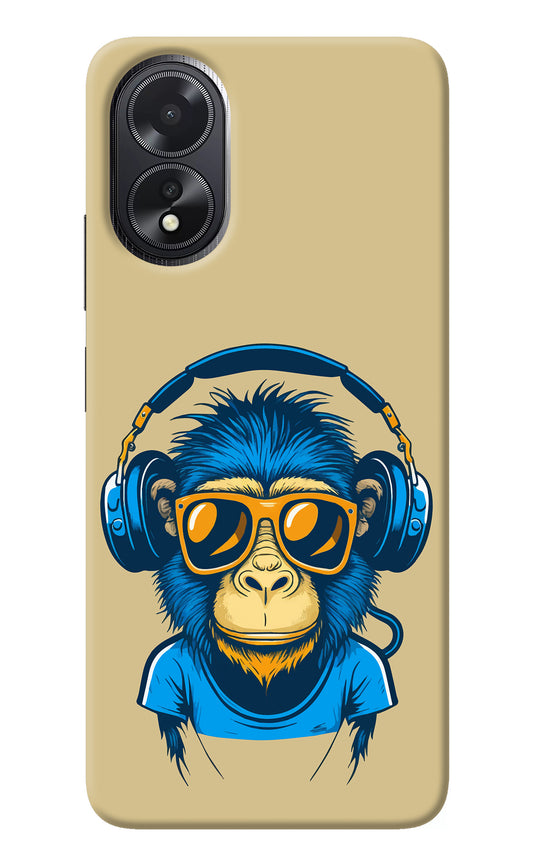 Monkey Headphone Oppo A18/Oppo A38 Back Cover