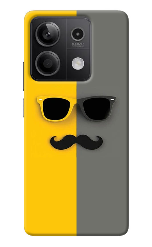 Sunglasses with Mustache Redmi Note 13 5G Back Cover