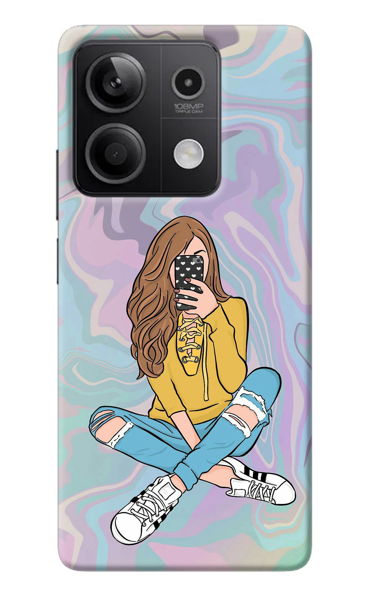 Selfie Girl Redmi Note 13 5G Back Cover