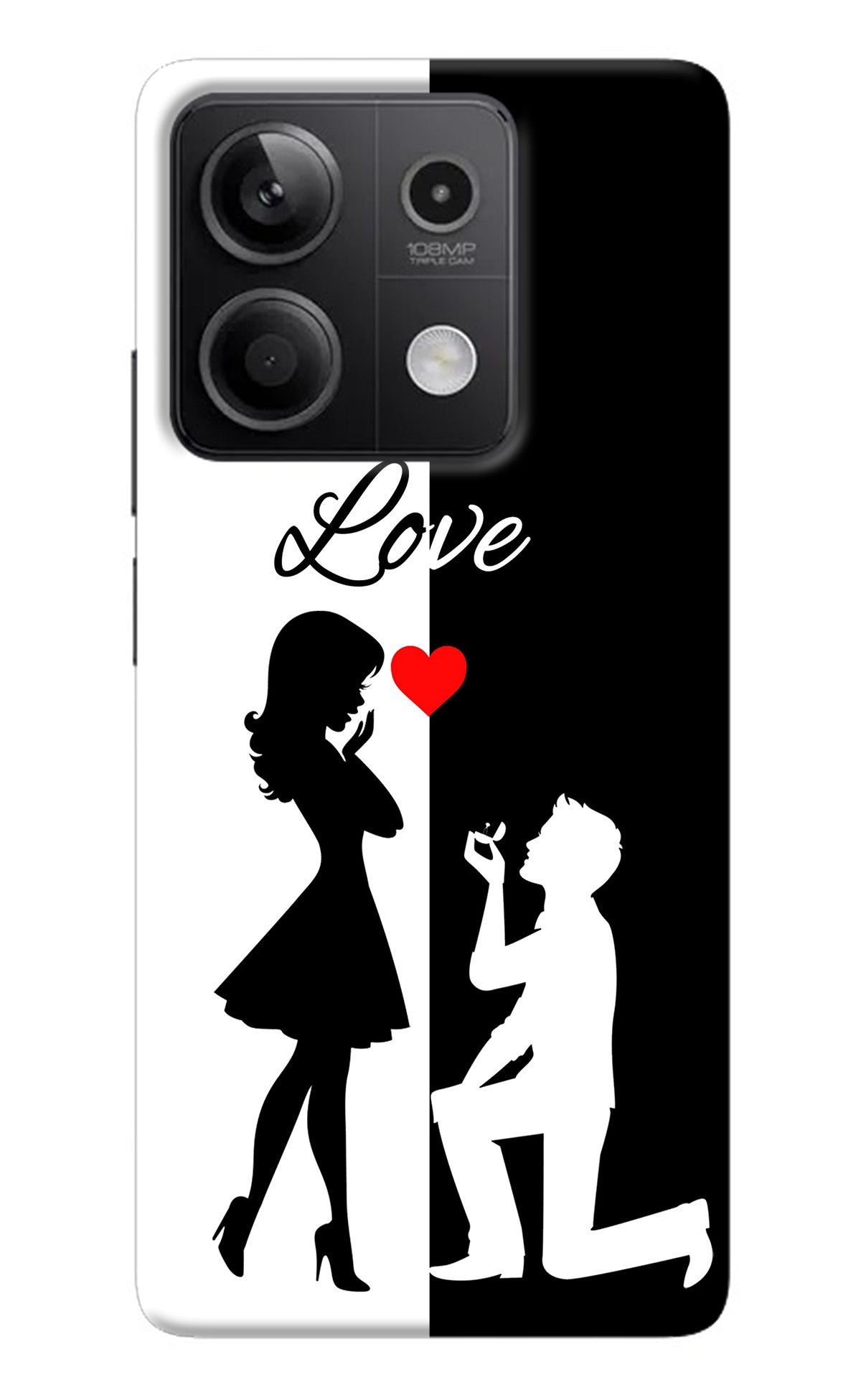 Love Propose Black And White Redmi Note 13 5G Back Cover