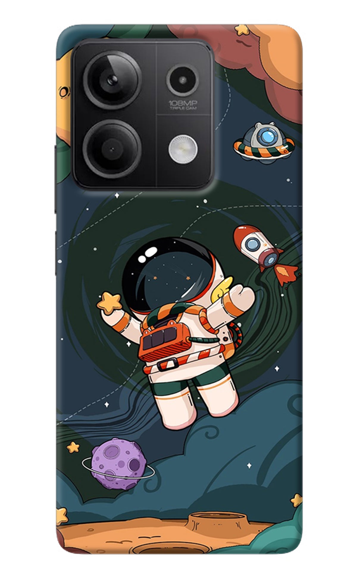 Cartoon Astronaut Redmi Note 13 5G Back Cover