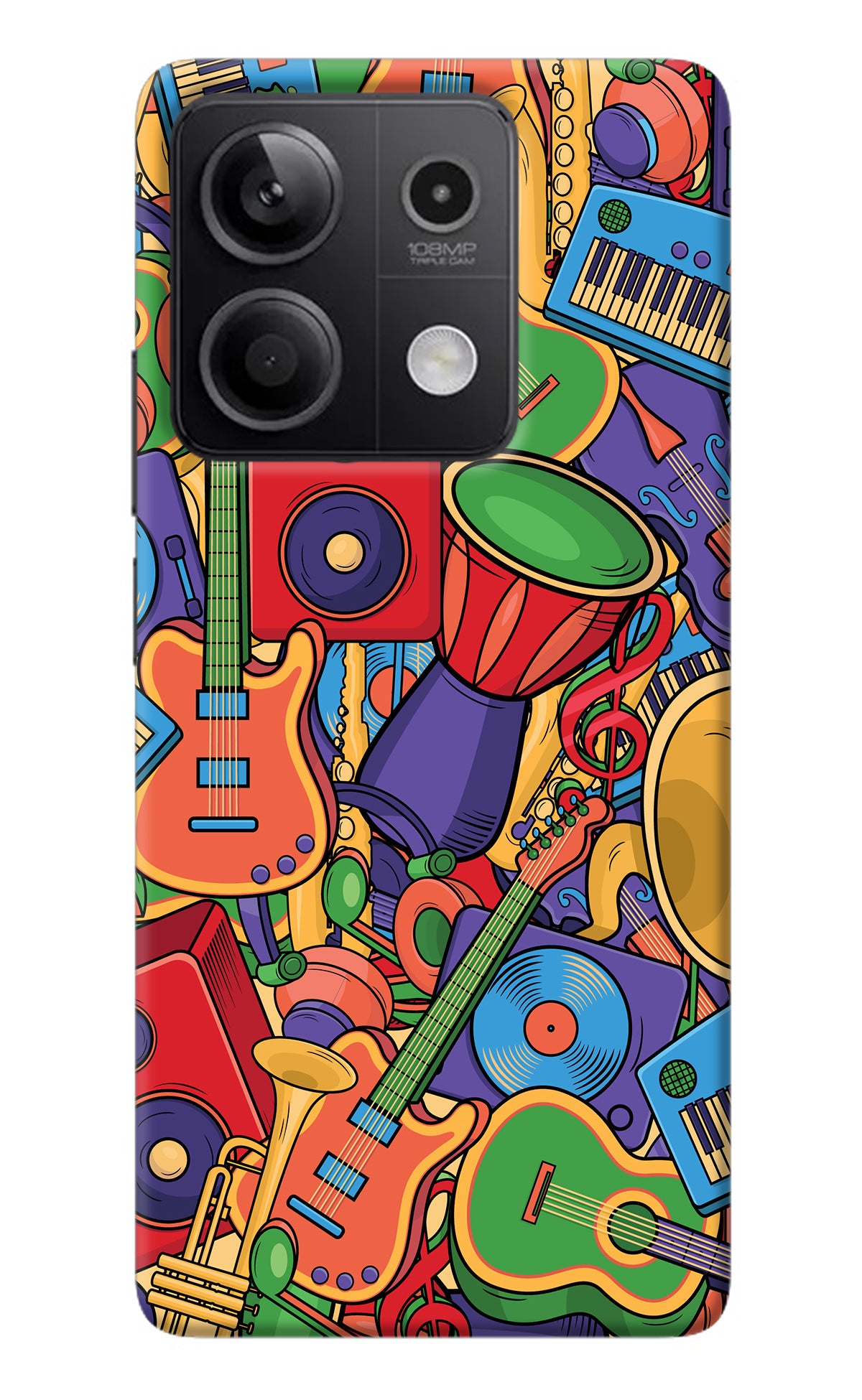 Music Instrument Doodle Redmi Note 13 5G Back Cover