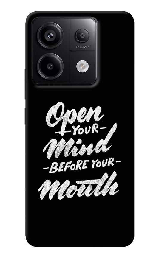 Open Your Mind Before Your Mouth Redmi Note 13 Pro 5G Back Cover