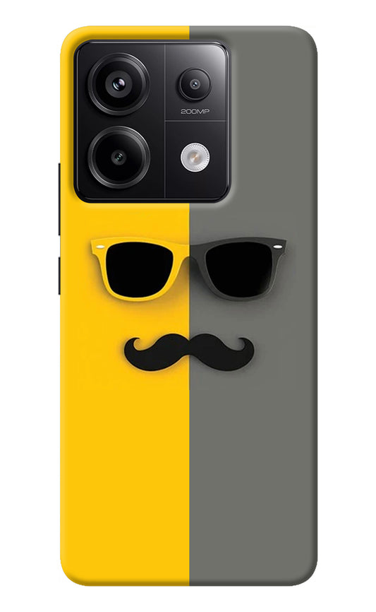 Sunglasses with Mustache Redmi Note 13 Pro 5G Back Cover