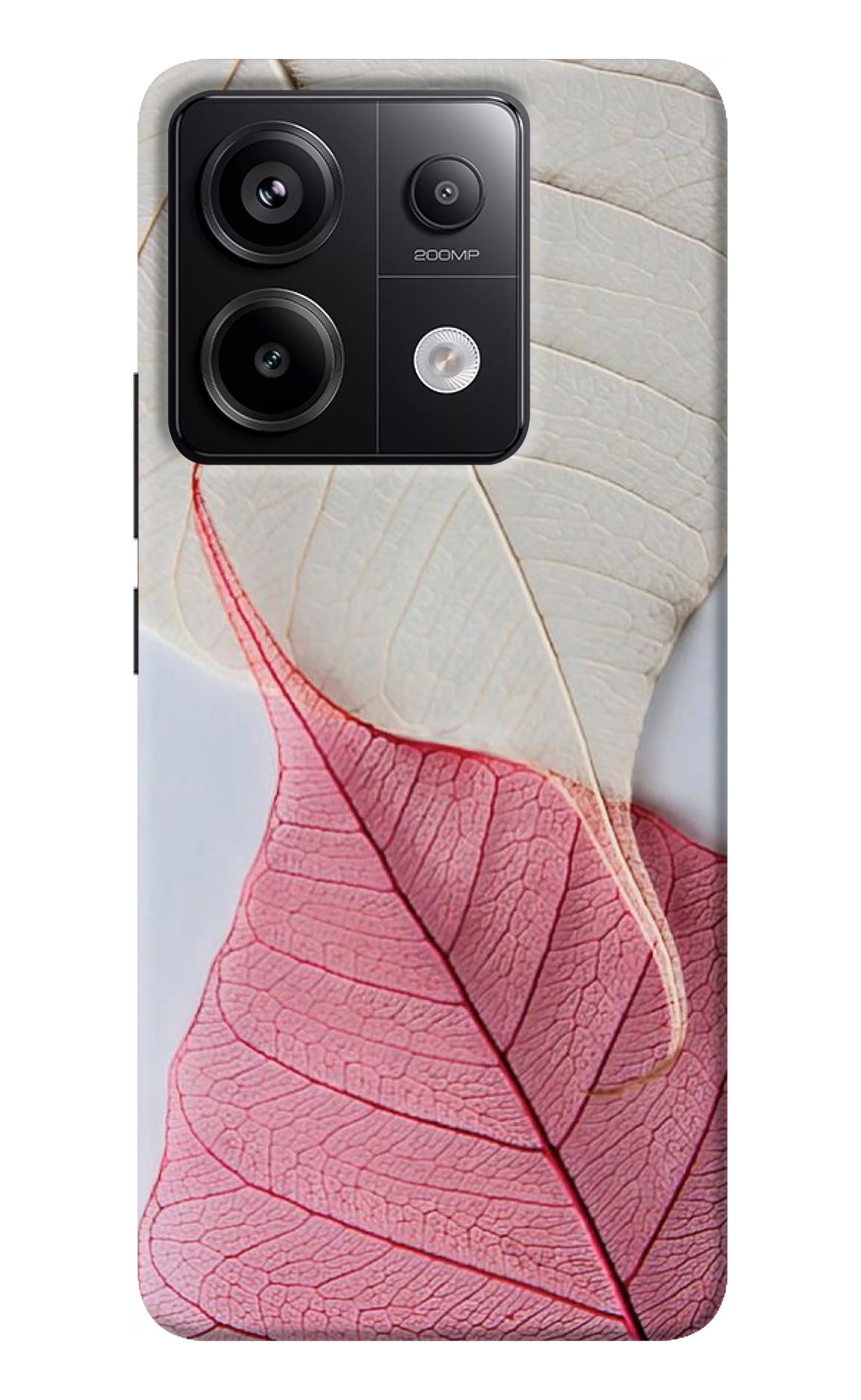 White Pink Leaf Redmi Note 13 Pro 5G Back Cover