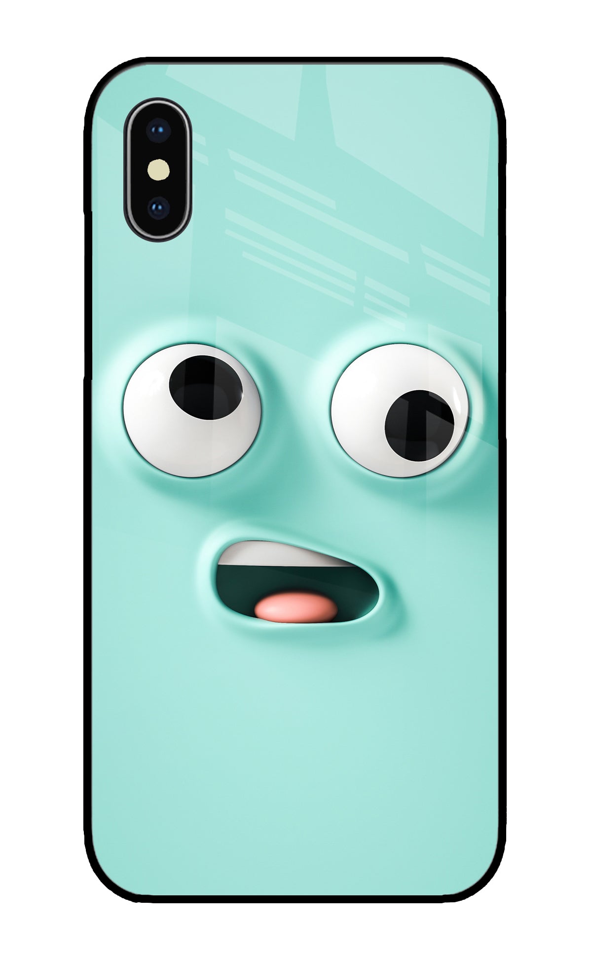 Silly Face Cartoon iPhone X Glass Cover
