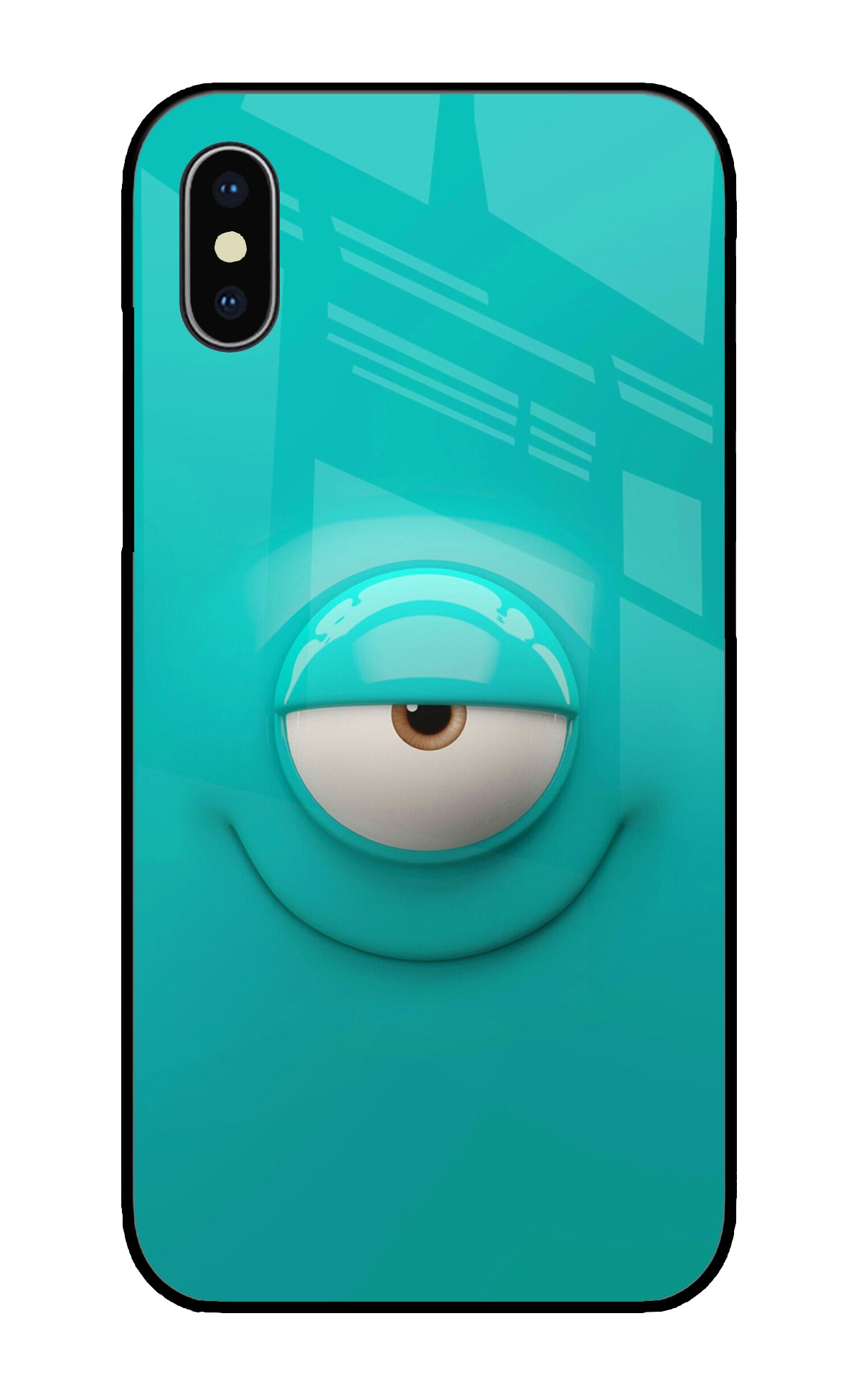 One Eye Cartoon iPhone X Glass Cover