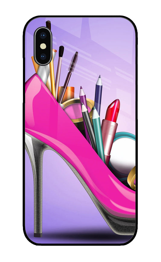 Makeup Heel Shoe iPhone XS Glass Cover