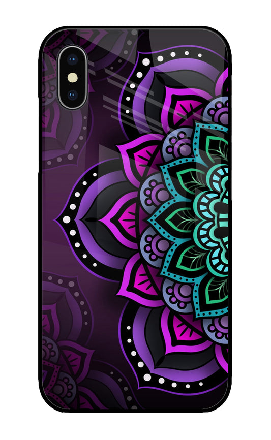 Abstract Rangoli iPhone XS Glass Cover