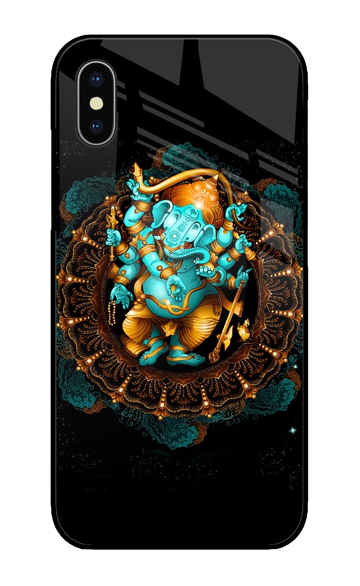 Lord Ganesha Art iPhone XS Glass Cover