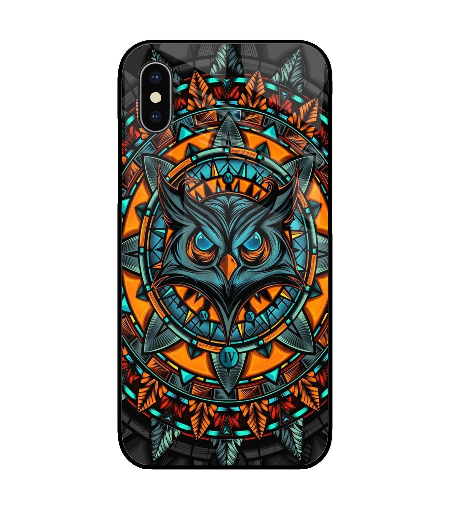 Angry Owl Art iPhone XS Glass Cover
