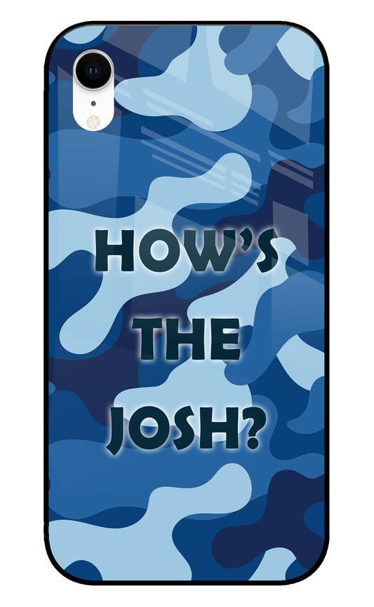 Camouflage Blue iPhone XR Glass Cover
