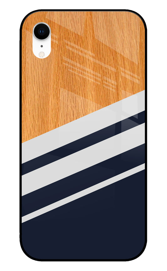 Black And White Wooden iPhone XR Glass Cover
