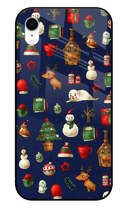 Canvas Christmas Print iPhone XR Glass Cover