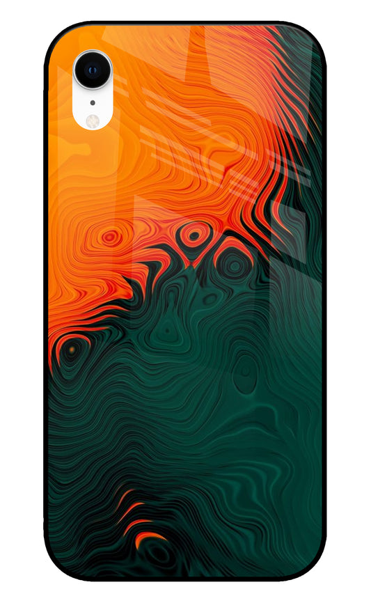 Orange Green Abstract Art iPhone XR Glass Cover