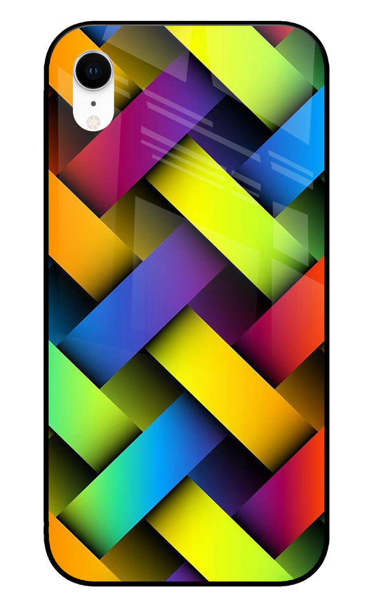 Abstract Colorful Stripes iPhone XR Glass Cover