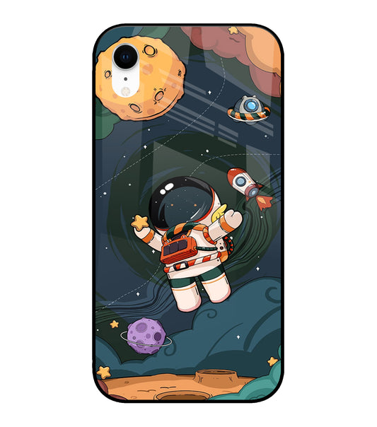 Cartoon Astronaut iPhone XR Glass Cover
